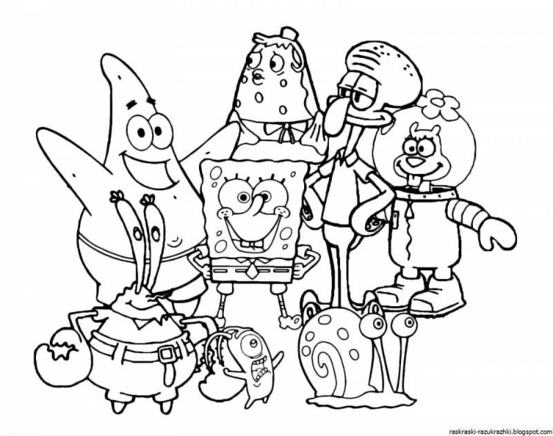 Create meme: coloring book sponge Bob, coloring book spongebob and his friends, spongebob coloring book