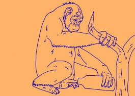 Create meme: gorilla on a tree drawing, chimpanzee, chimpanzee coloring book