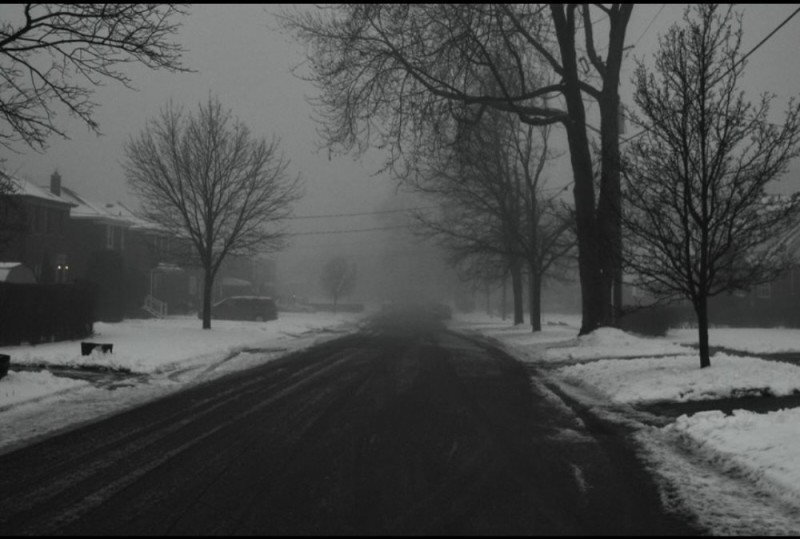 Create meme: road snow, winter fog, snow landscape