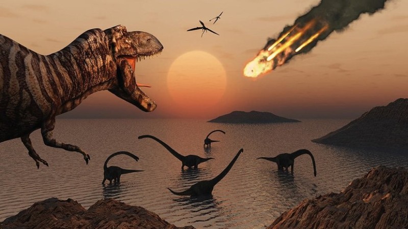 Create meme: Cretaceous period extinction of dinosaurs, meteorite fall extinction of dinosaurs, the meteorite that destroyed the dinosaurs