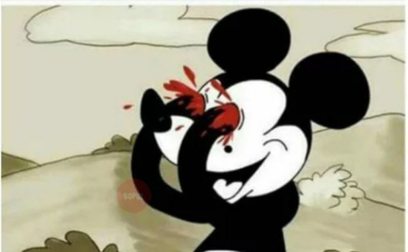 Create meme: Mickey mouse pokes out his eye, Mickey mouse pokes out his eyes, Mickey mouse pulls the eye
