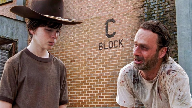 Create meme: Carl from the walking dead, Rick Carl, meme carl walkers