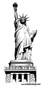 Создать мем: статуя свободы картинки карандашом, Статуя Свободы, статуя свободы картинка черно белая
