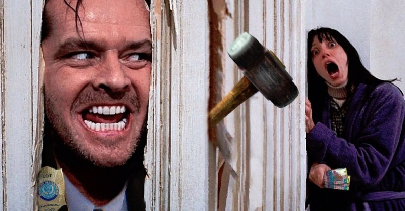 Create meme: the shining Jack, the shining axe, the shining Jack Nicholson