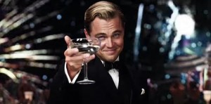Create meme: DiCaprio's Gatsby with a glass of, The Great Gatsby, the great Gatsby the glass