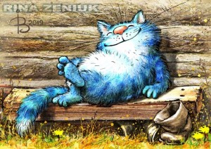 Создать мем: рина зенюк, ирина зенюк, синие коты картинки художницы