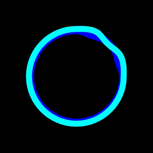 Создать мем: круг синий, человек, световой круг