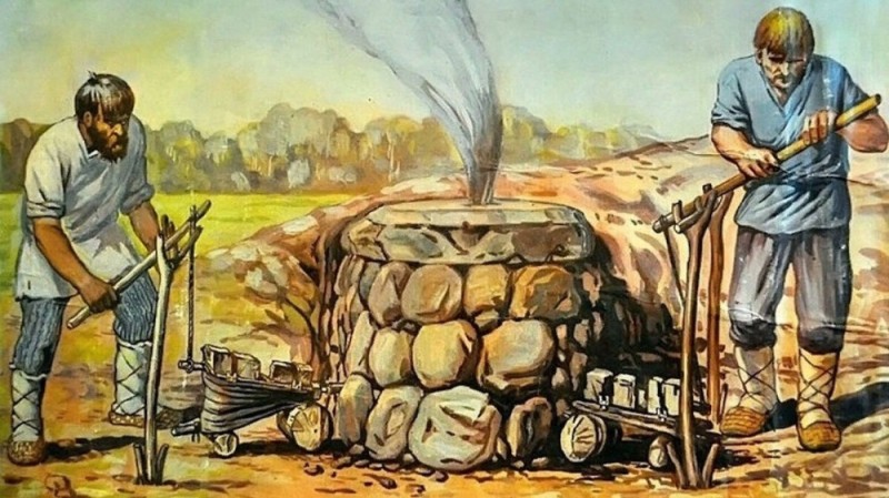 Create meme: furnace for ore domnitsa of ancient Russia, domnitsa furnace early Iron Age, the ancient domnitsa oven