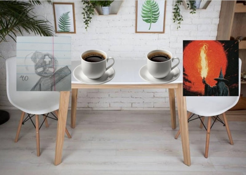 Create meme: Harley kitchen table-100 white, coffee painting, pictures 
