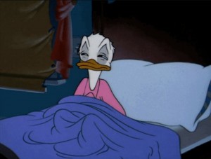 Create meme: the walt disney company, sleepy Donald duck, Donald duck sleeping