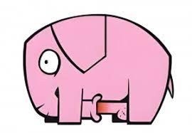 Create meme: elephant meme, pink elephant, pink elephant samolyk