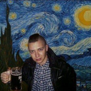 Create meme: van Gogh starry night, male