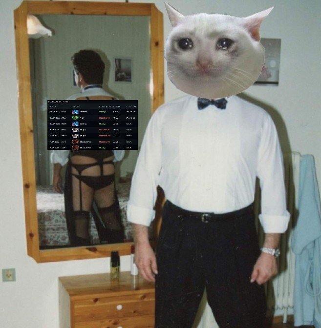 Создать мем: мемасики смешные, кот, мужик в костюме с зеркалом