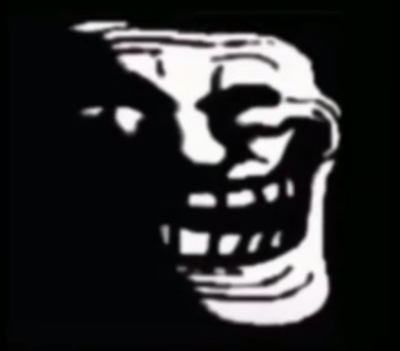 Create meme: trollface smiles in the dark, trollge, scary trollface