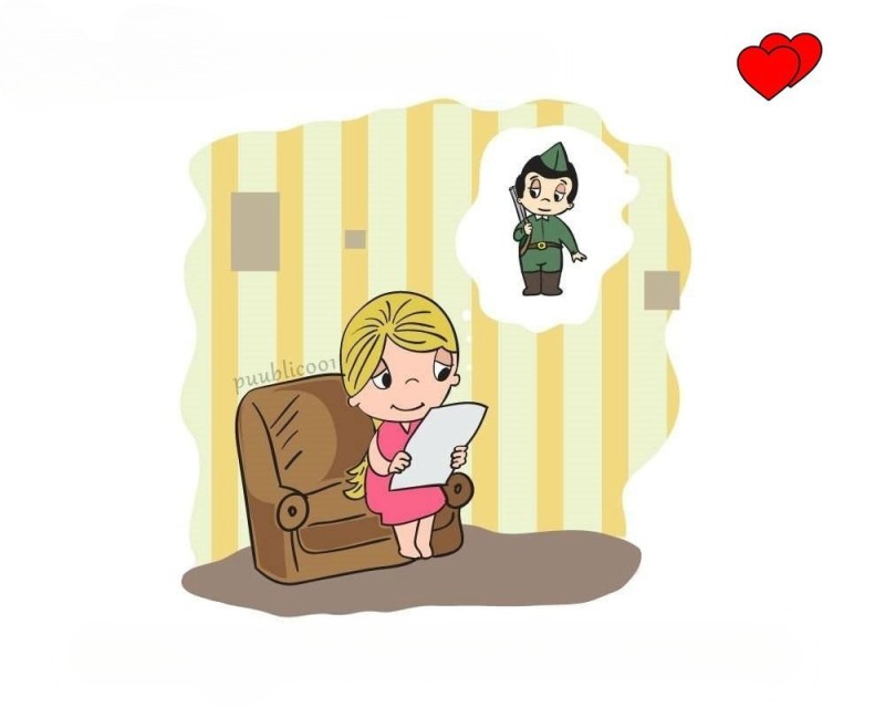 Create meme: Love is waiting for him from the army, A drawing for a guy in the army, love is