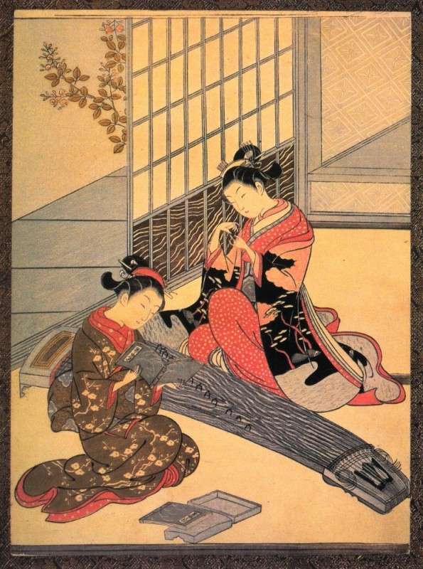 Create meme: Suzuki harunobu, shunga japanese, japanese engraving by harunobu