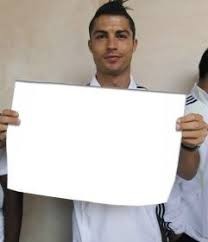 Create meme: Cristiano Ronaldo with a sign, Cristiano Ronaldo , ronaldo Cristiano with a piece of paper