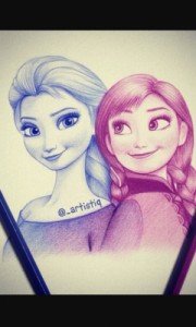Create meme: Elsa, pencil drawing, disney