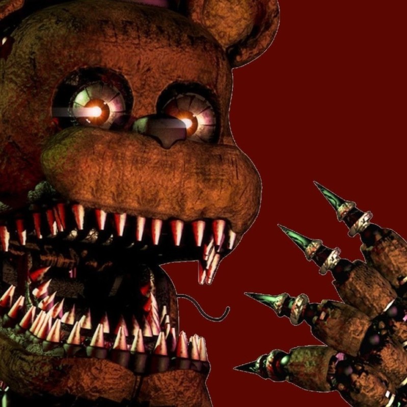 Create meme: nightmarish animatronics, freddy fnaf 4, The dreadful Freddy Screamer