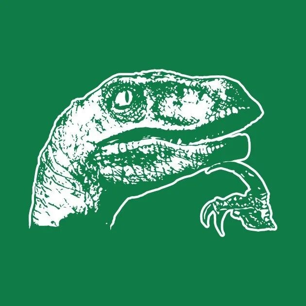 Create meme: thinking dinosaur, dinosaur thinking meme, dinosaur philosoraptor