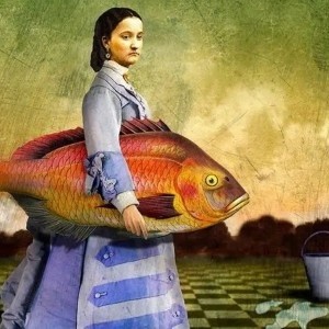 Create meme: painting, pop surrealism, fish