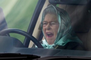 Create meme: gets in the car, behind the wheel, queen elizabeth