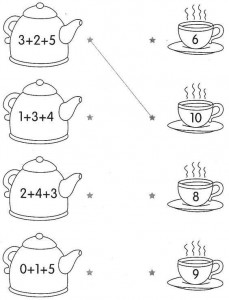 Create meme: tea, schematic drawing tea pair for children, coloring tea set for children