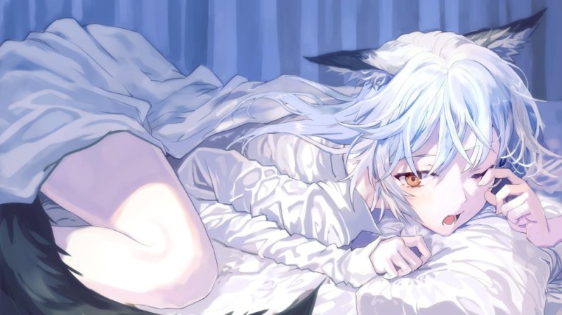 Create meme: a certain boy with white hair, some anime art, neko anime