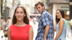 Create meme: the girl with the guy, the wrong guy meme template, distracted boyfriend