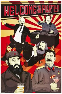 Создать мем: коммунистическая вечеринка, ленин и сталин арт, коммунизм