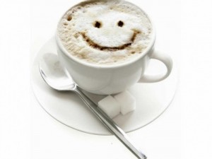 Create meme: emoticons, tea and coffee at our expense, Cup