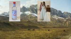 Create meme: girl, wedding in the mountains