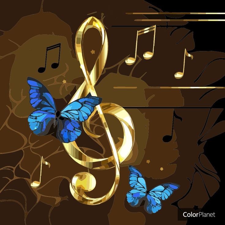 Создать мем: голубая бабочка, открытка, музыкальный фон