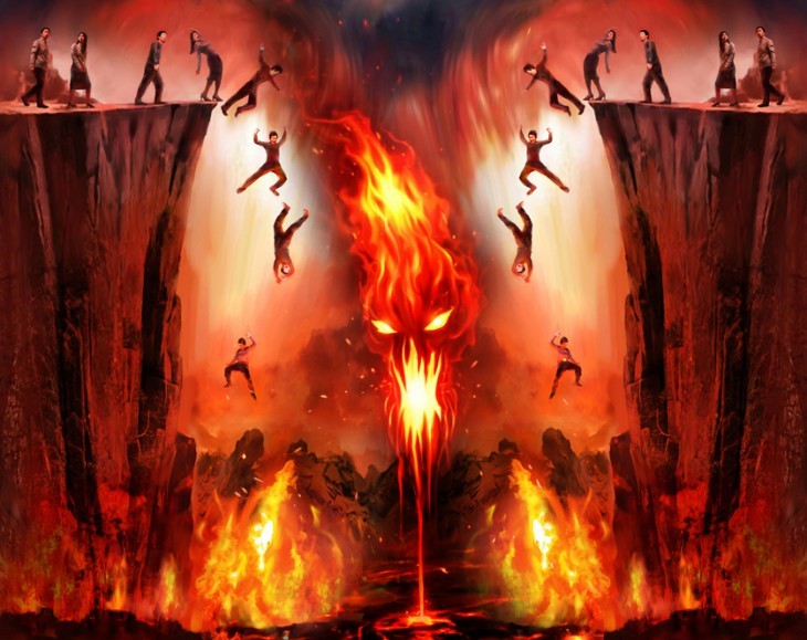Создать мем: царящие в аду 2005, пропасть в аду, геенна огненная ад