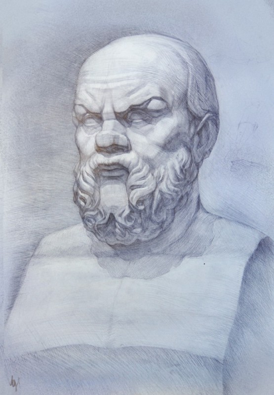 Create meme: socrates plaster head drawing, Socrates portrait, socrates head plaster marki