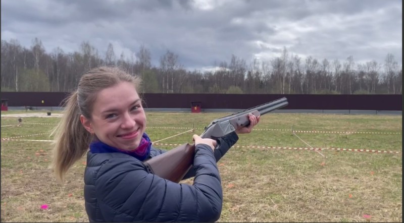 Create meme: the shooting range, shooting , girl 