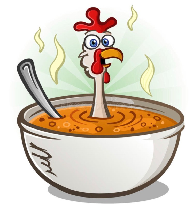 Create meme: Soup drawing, rooster soup, cartoon soup