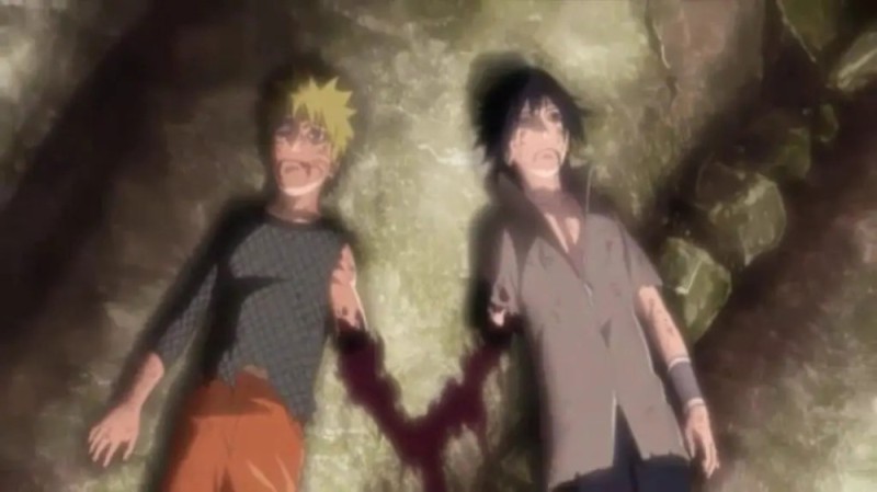 Create meme: Naruto and Sasuke last battle, naruto sasuke, Naruto and Sasuke without hands