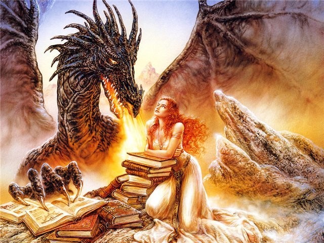 Create meme: Luis Royo, The Book of the Golden Dragon, fantasy dragons
