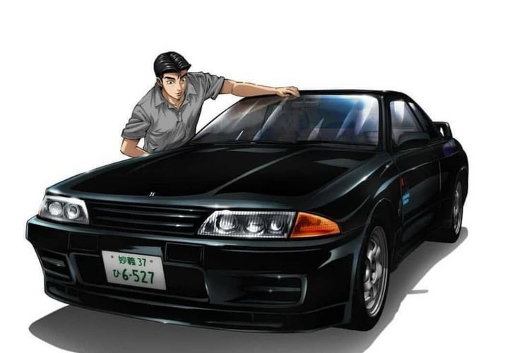 Создать мем: x аниме, nissan skyline r32 initial d, автомобильные наклейки