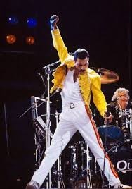 Create meme: Freddie mercury Bohemian Rhapsody, Freddie mercury hand up, biography of freddie mercury