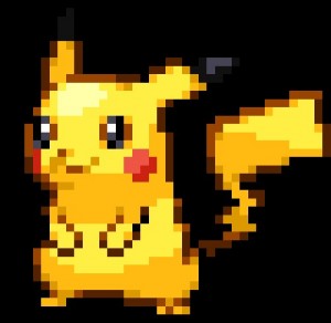 Create meme: Pikachu pixel art gif, Pikachu pixel side, pixel Pikachu png