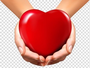 Create meme: heart, red heart, heart in palms