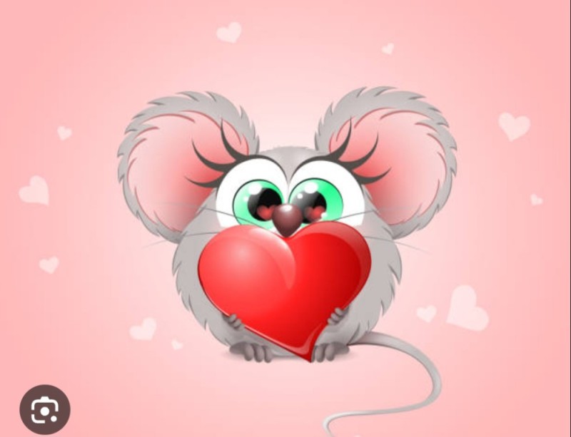 Create meme: mouse with a heart, valentines are cool, with the day of love