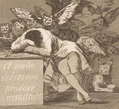 Create meme: Goya Caprichos, the sleep of reason produces monsters Francisco Goya, Goya the sleep of reason