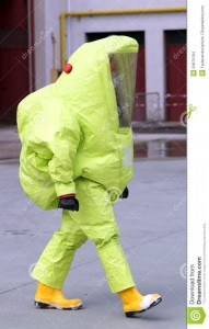 Создать мем: зеленый костюм от радиации, radioactive suit, защитный костюм желтый