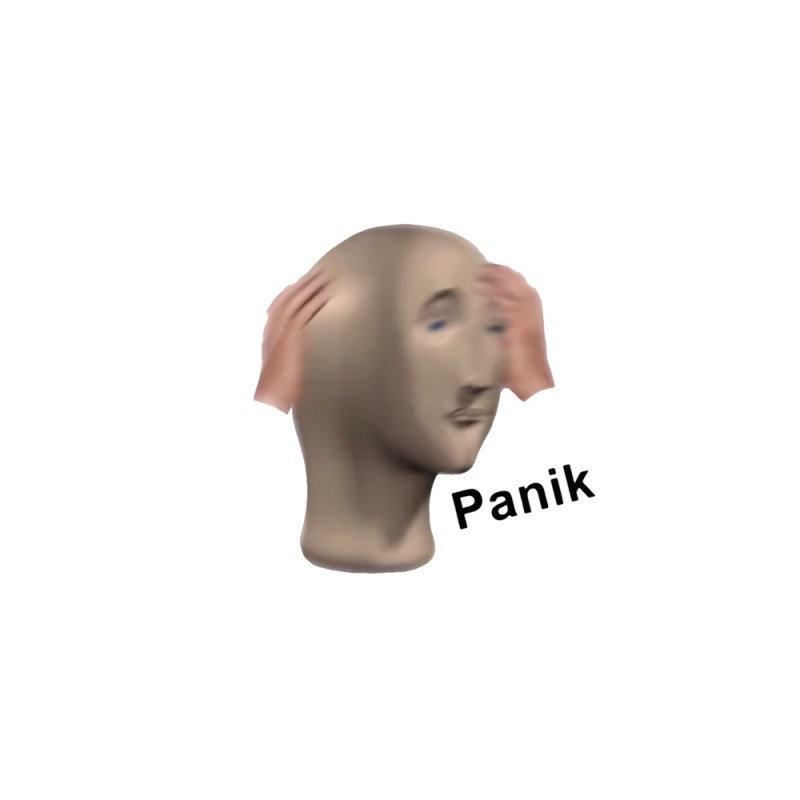 Create meme: stonks panik, a meme with a mannequin's face, meme head 