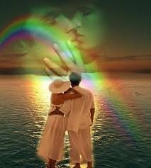 Create meme: The revelation of love, soul, picture of a couple under a rainbow