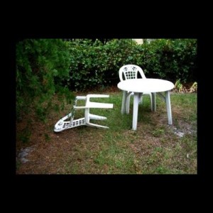 Create meme: garden furniture, hurricane, rebuild