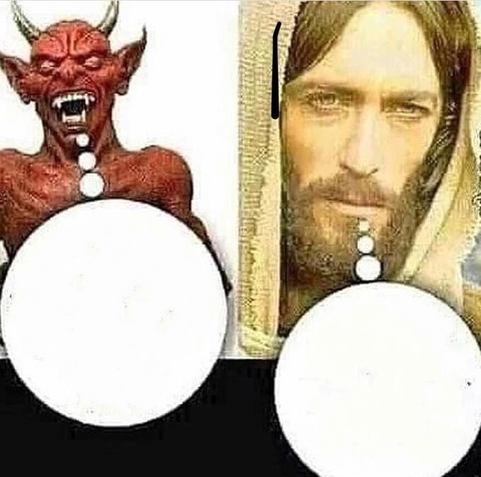 Create meme: The devil and Jesus meme my child, The devil and Jesus, hot memes and videos